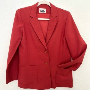 Vintage 70's Action Country by Trissi Cherry Tomato Red Blazer Jacket Size Small